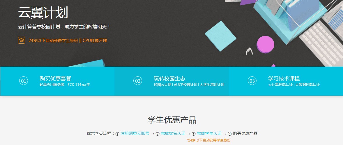 【阿里云】云翼计划学生扶持最新链接【服务器9.5/月】未满24岁,不是学生也能搞 【阿里云】云翼计划学生扶持最新链接【服务器9.5/月】未满24岁,不是学生也能搞